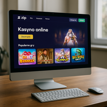 Zip Casino - Design interfejsu desktop - Polska platforma hazardowa